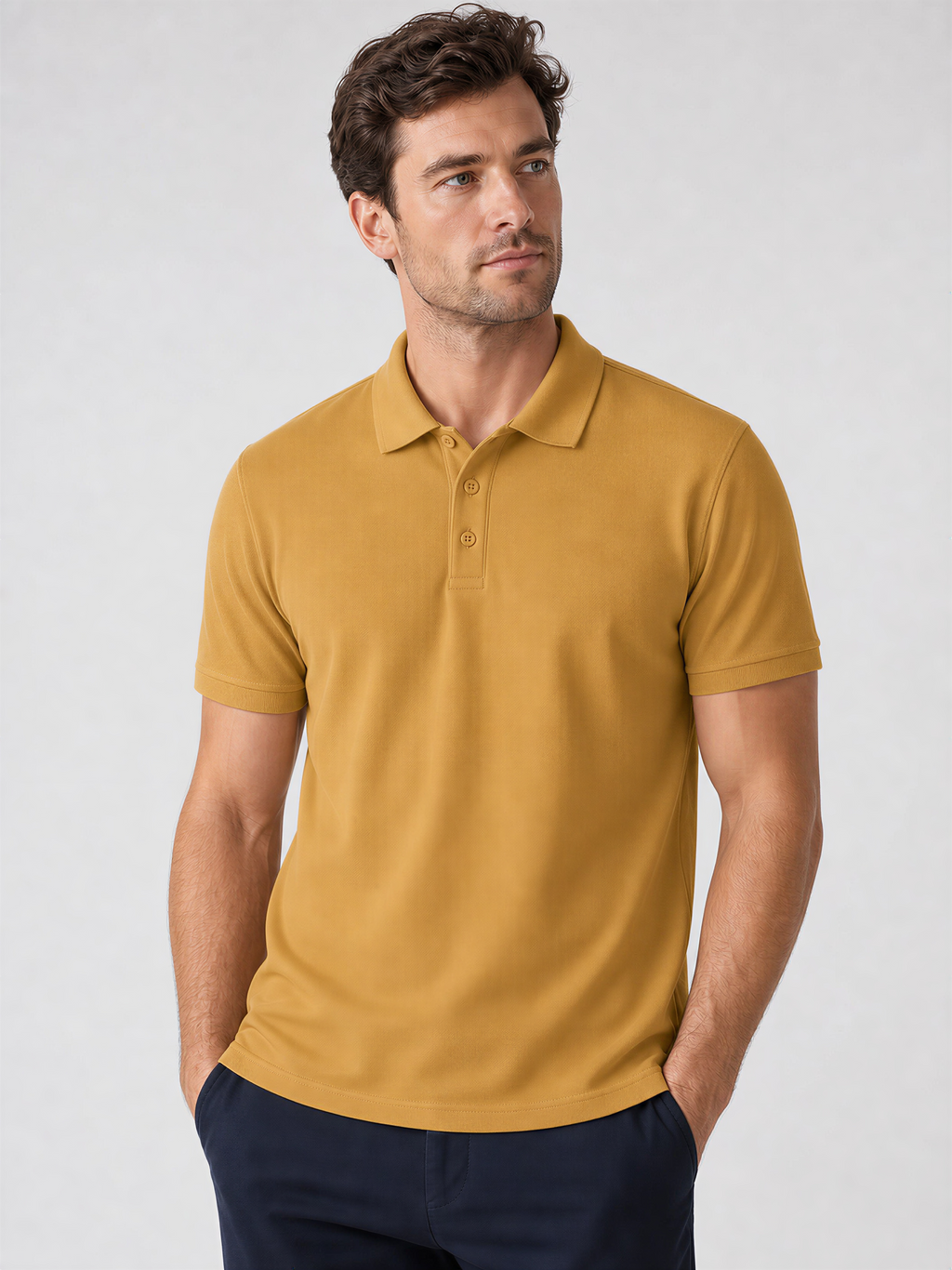 Men's Mustard Yellow Polo T-Shirt | WEAVR