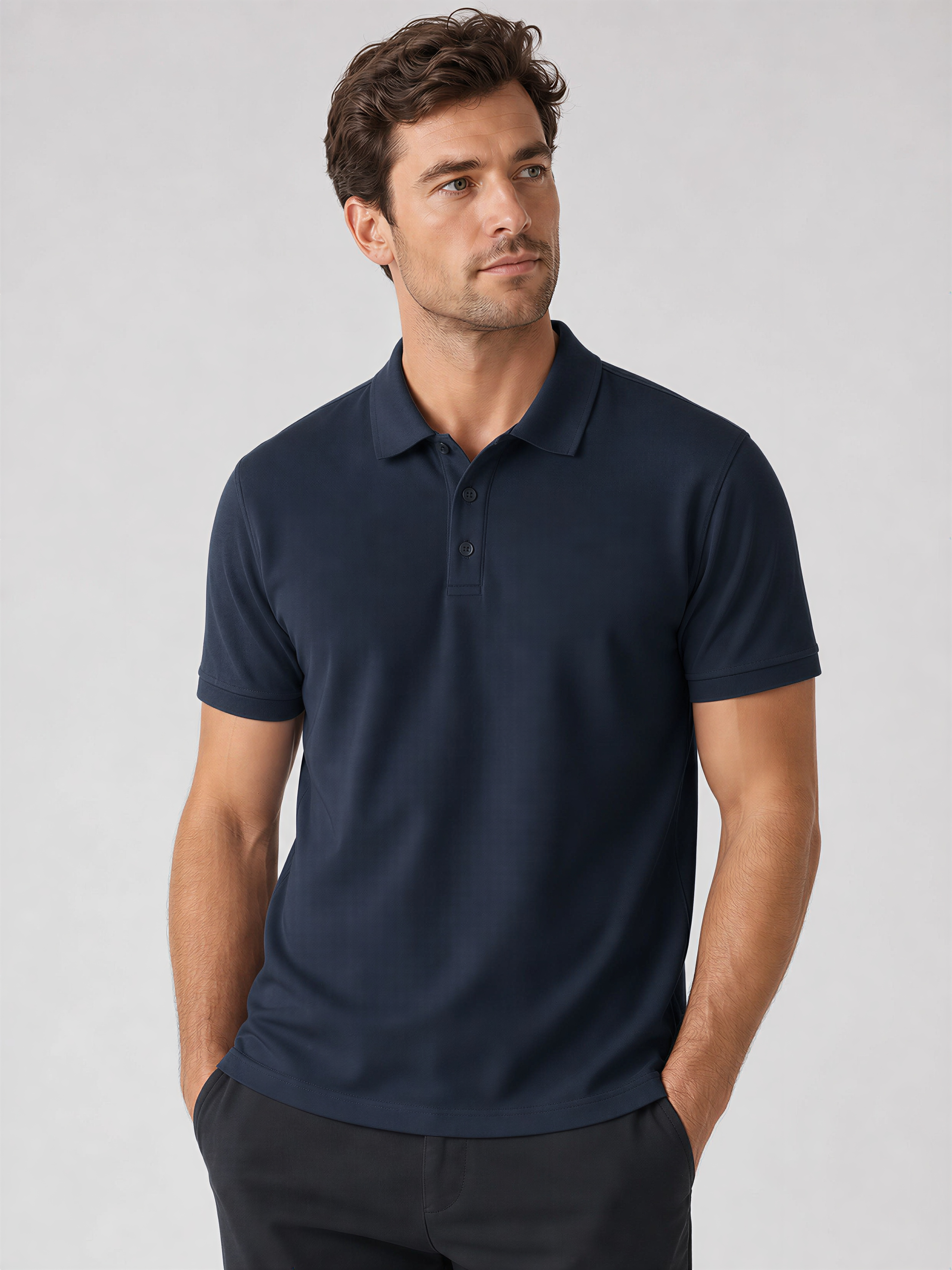 Men's Navy Blue Polo T-Shirt | WEAVR