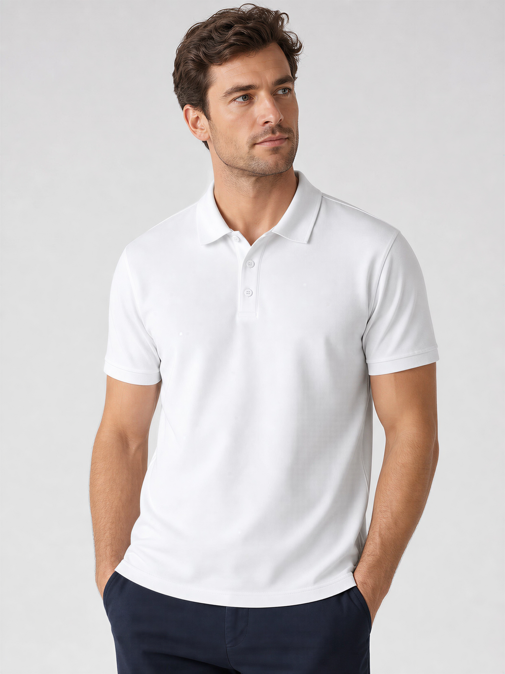 Men's White Polo T-Shirt | WEAVR