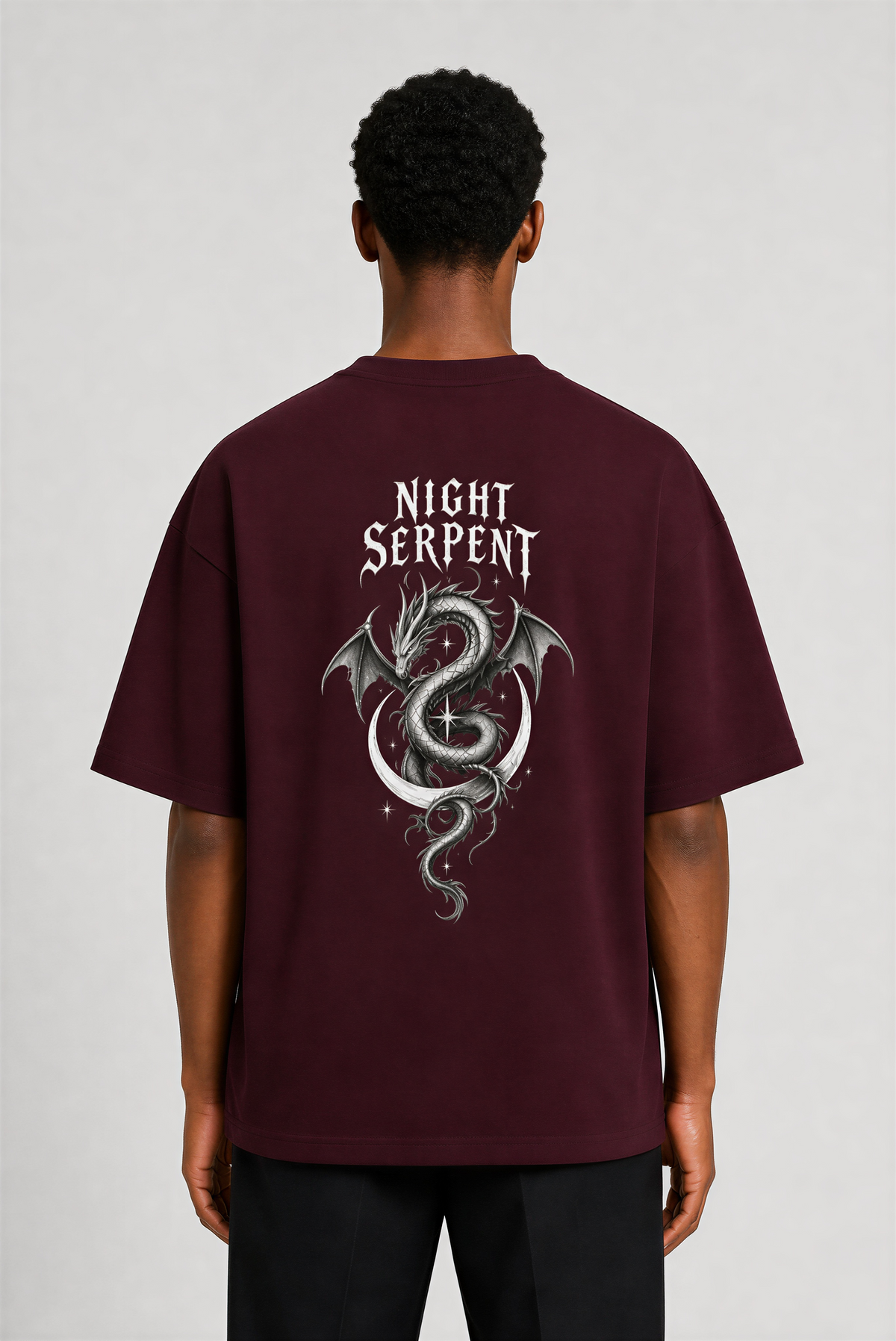 Night Serpent Terry Oversized Tee | Weavr