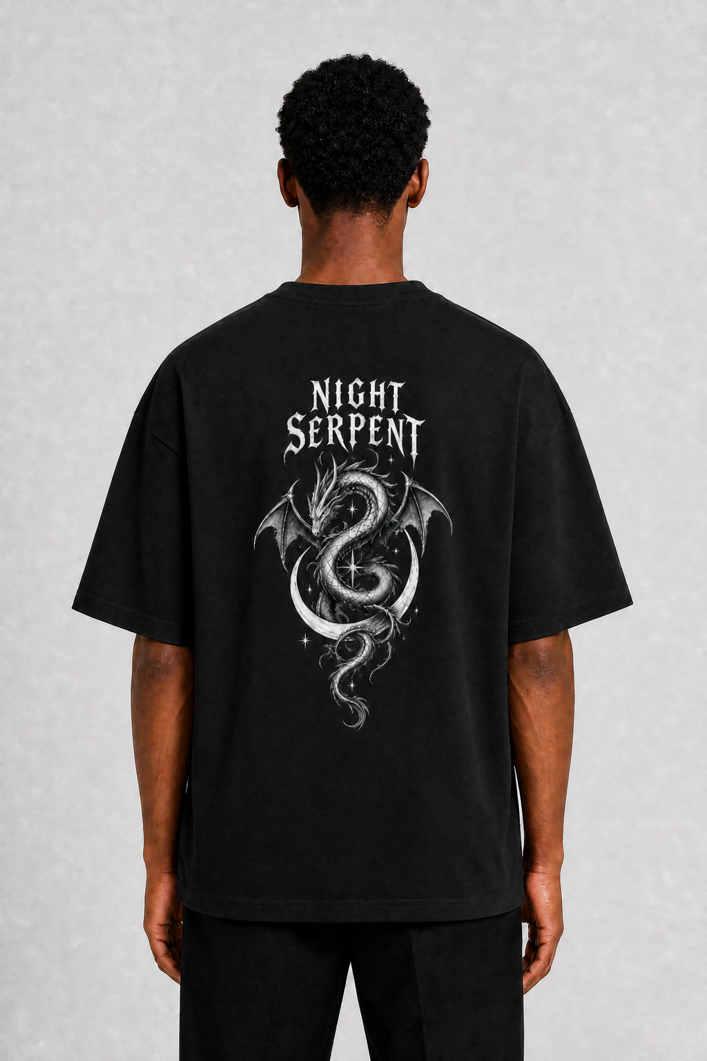 Night Serpent Terry Oversized Tee | Weavr