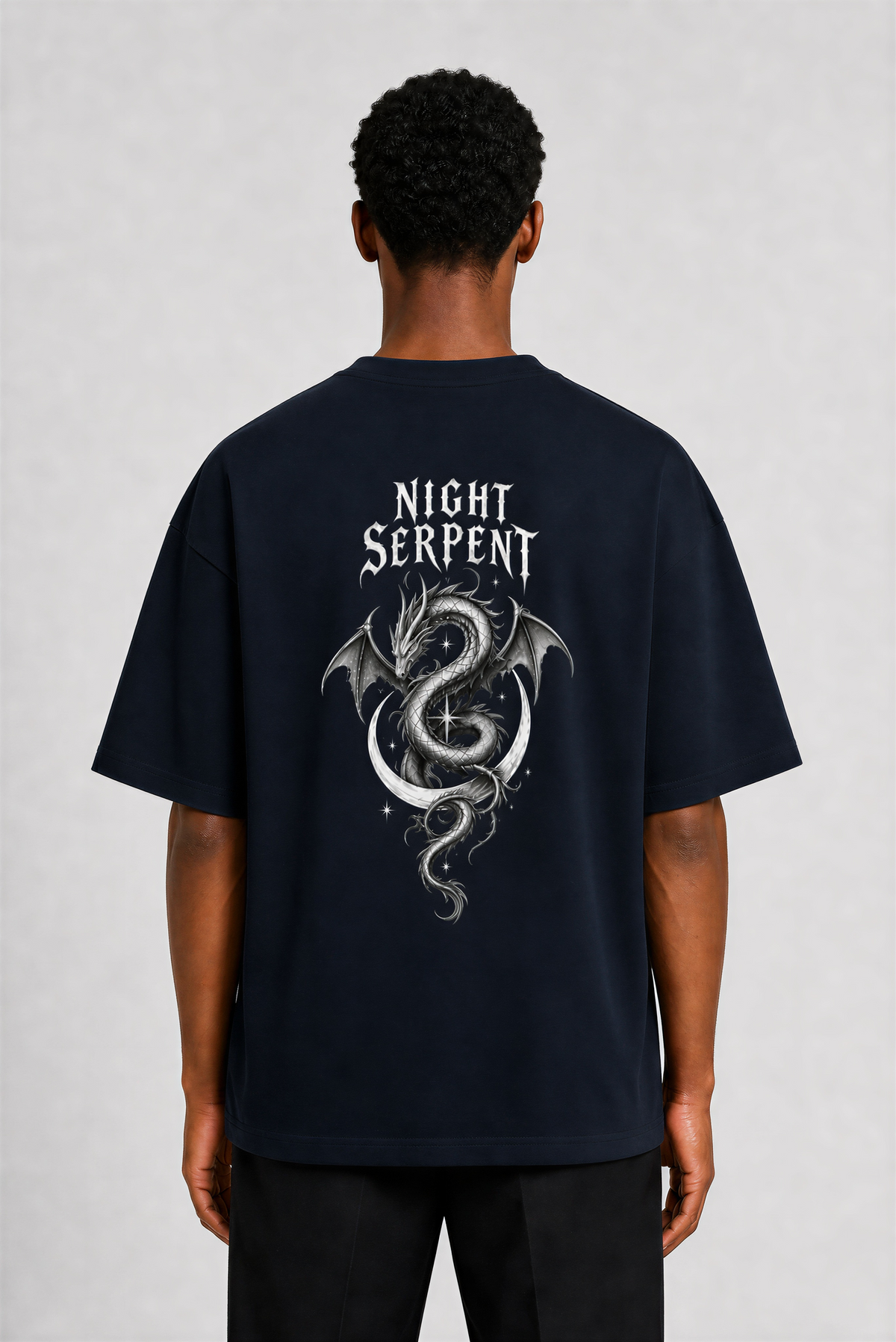 Night Serpent Terry Oversized Tee | Weavr